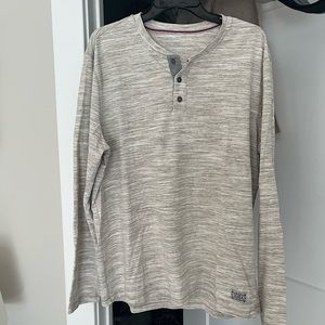 Flag & Anthem - BIRMINGHAM SLUB HENLEY | Size Large, Cream/Gray